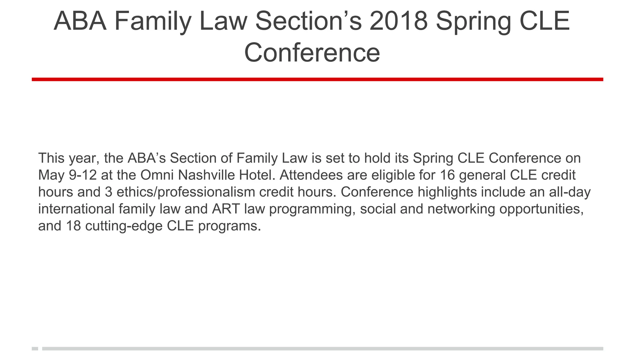 ABA Family Law Section’s 2018 Spring CLE Conference PPT