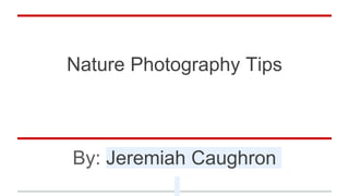 Nature Photography Tips
By: Jeremiah Caughron
 