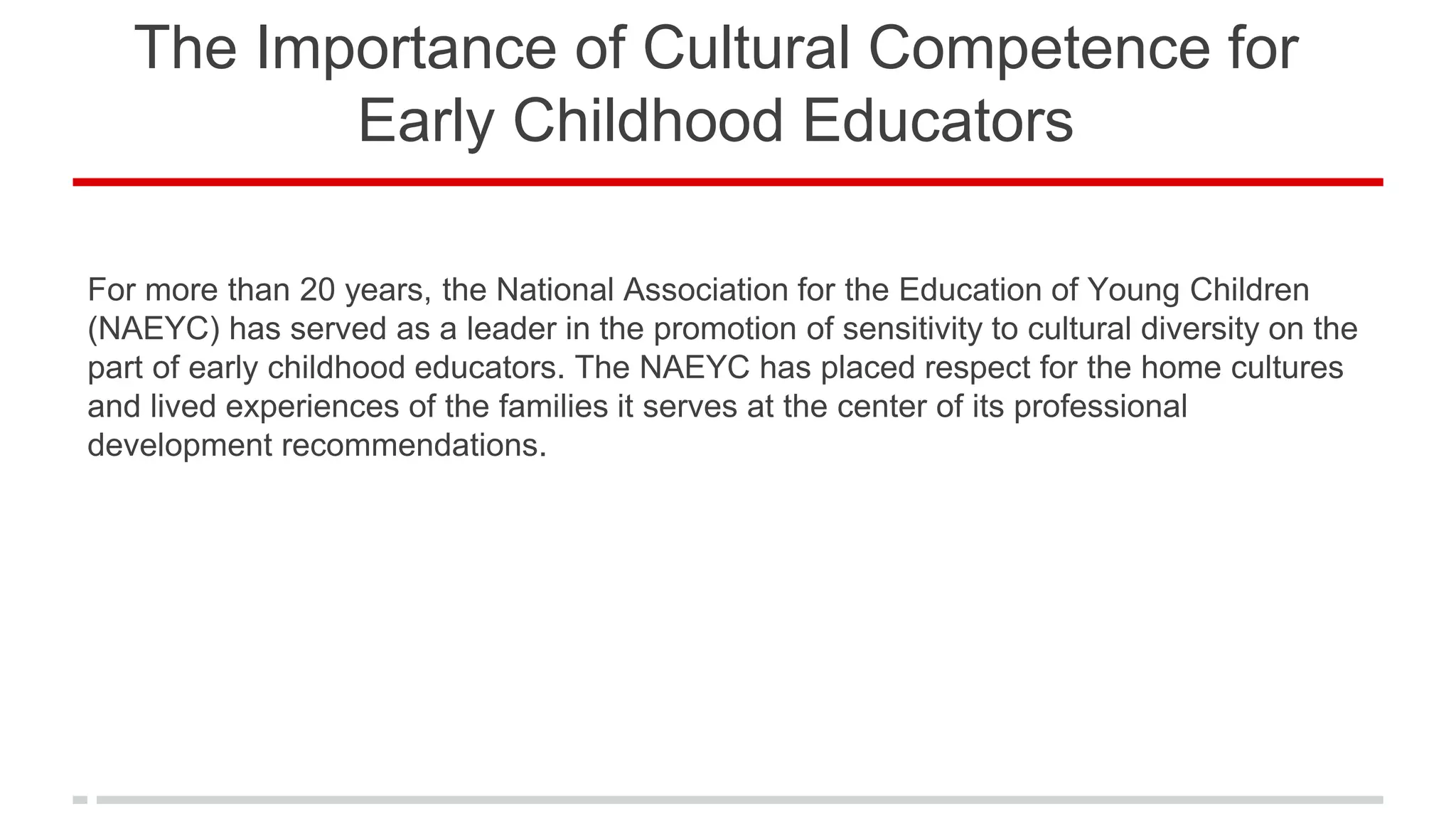 The Importance of Cultural Competence for Early Childhood Educators | PPTX
