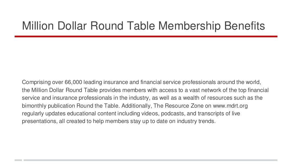 Million Dollar Round Table Membership Benefits