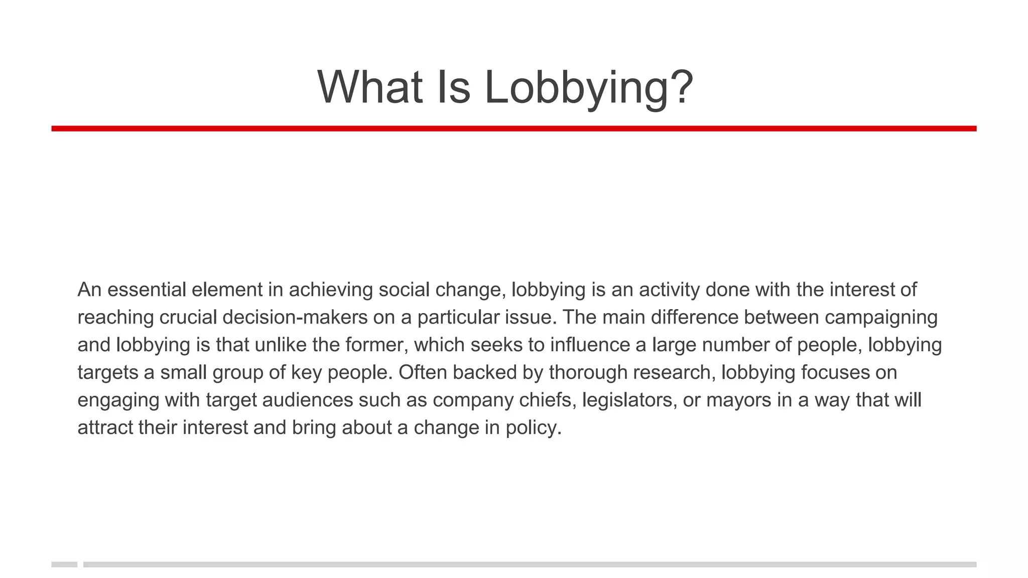Lobby Activity What Is Lobbying? | PPTX