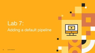 CD4PE WORKSHOP36
Lab 7:
Adding a default pipeline
 