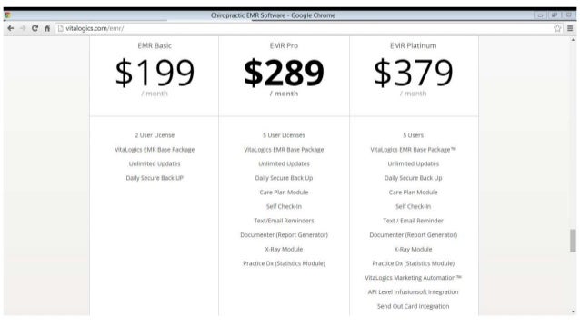 vitalogics emr and practice management chiropractic software chiropractic treatment plan form