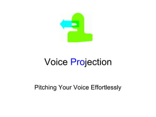   Voice  Pro jection     Pitching Your Voice Effortlessly 