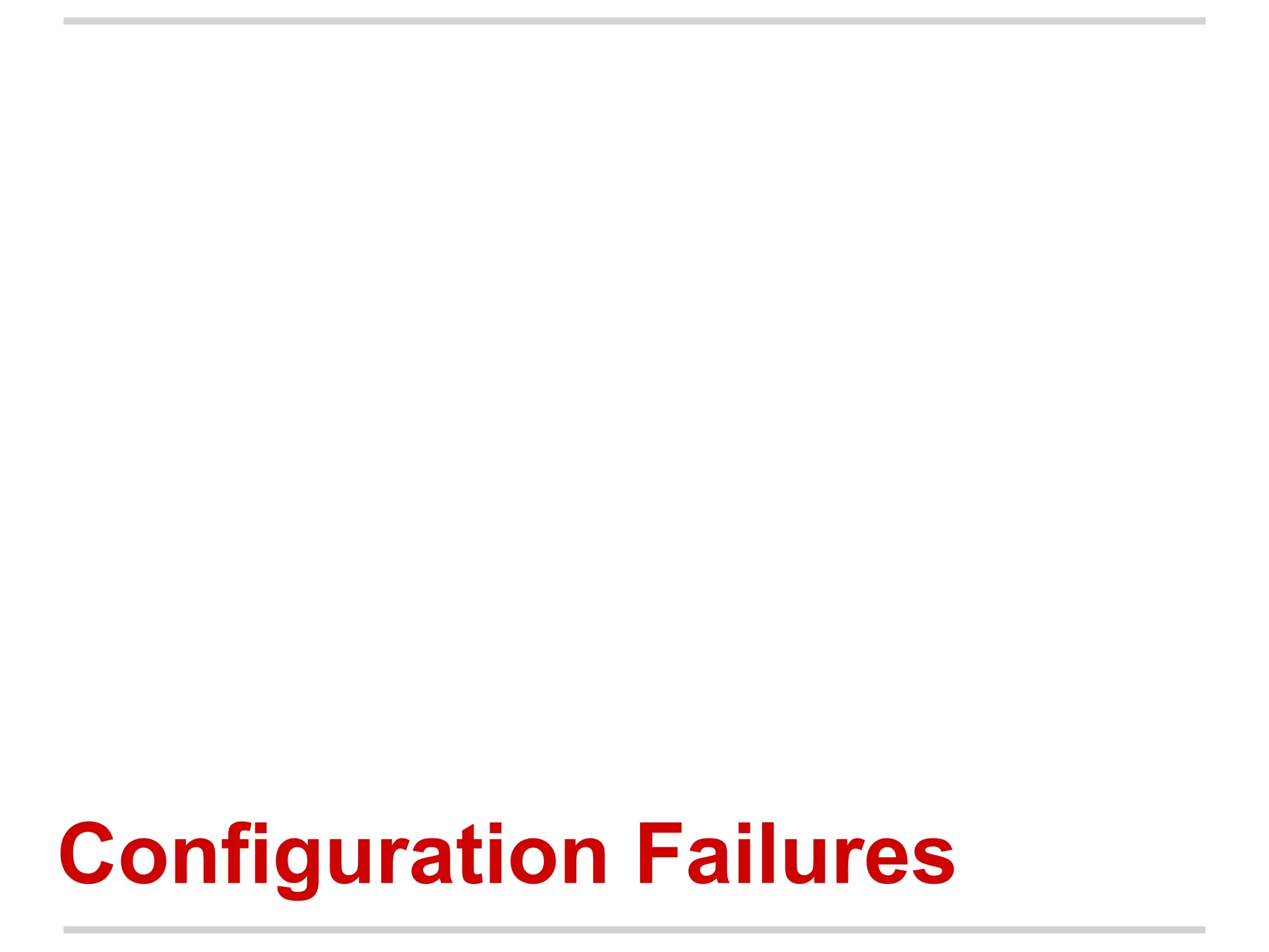 Configuration Failures
 