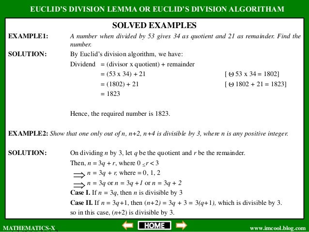 38+ Euclid&#039;s Division Lemma Example Background