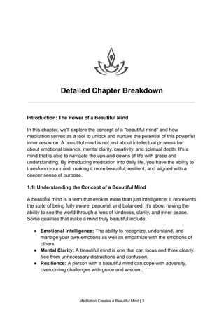 Introducing Meditation Creates a Beautiful Mind | PDF