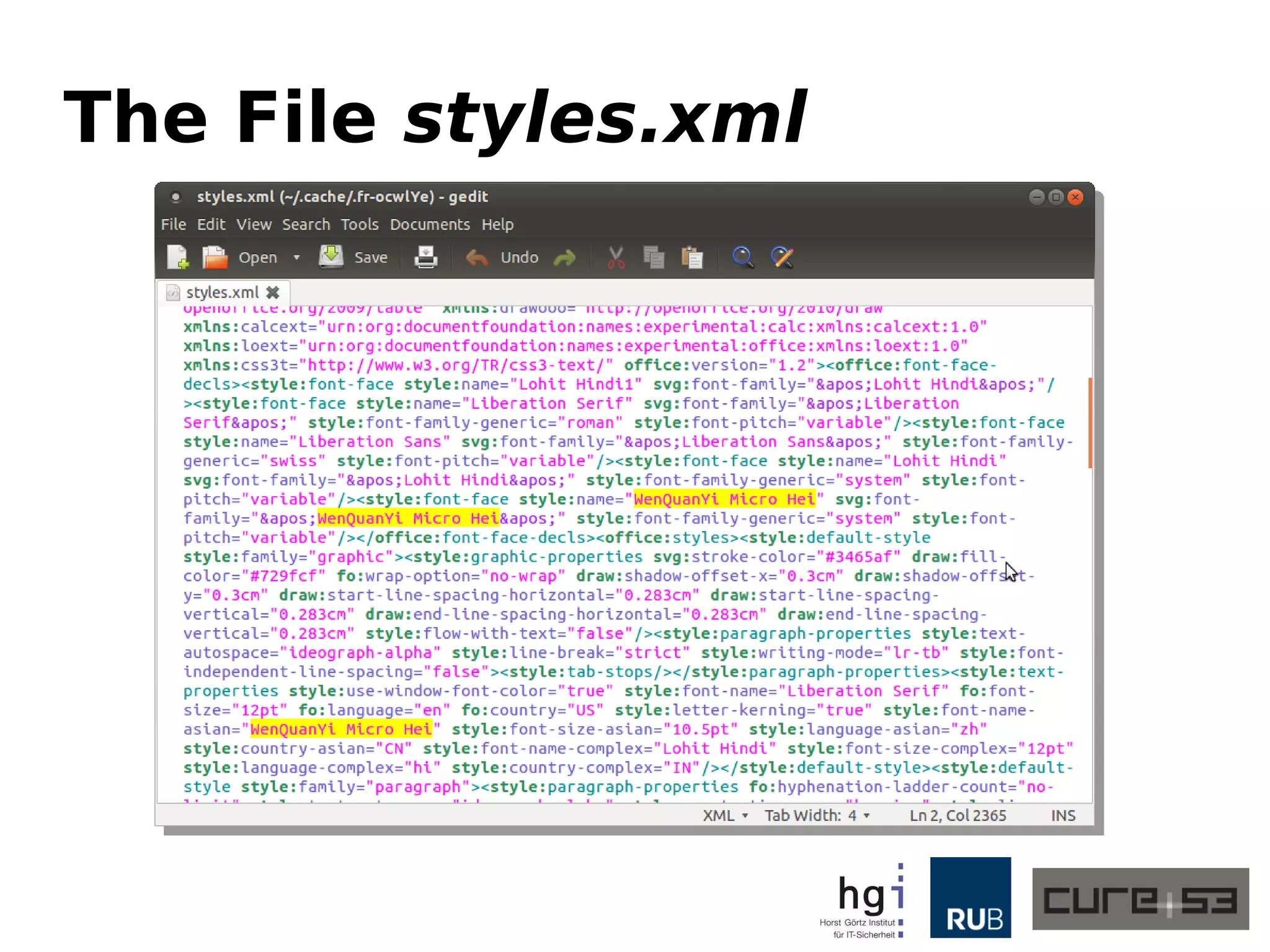 The File styles.xml
 