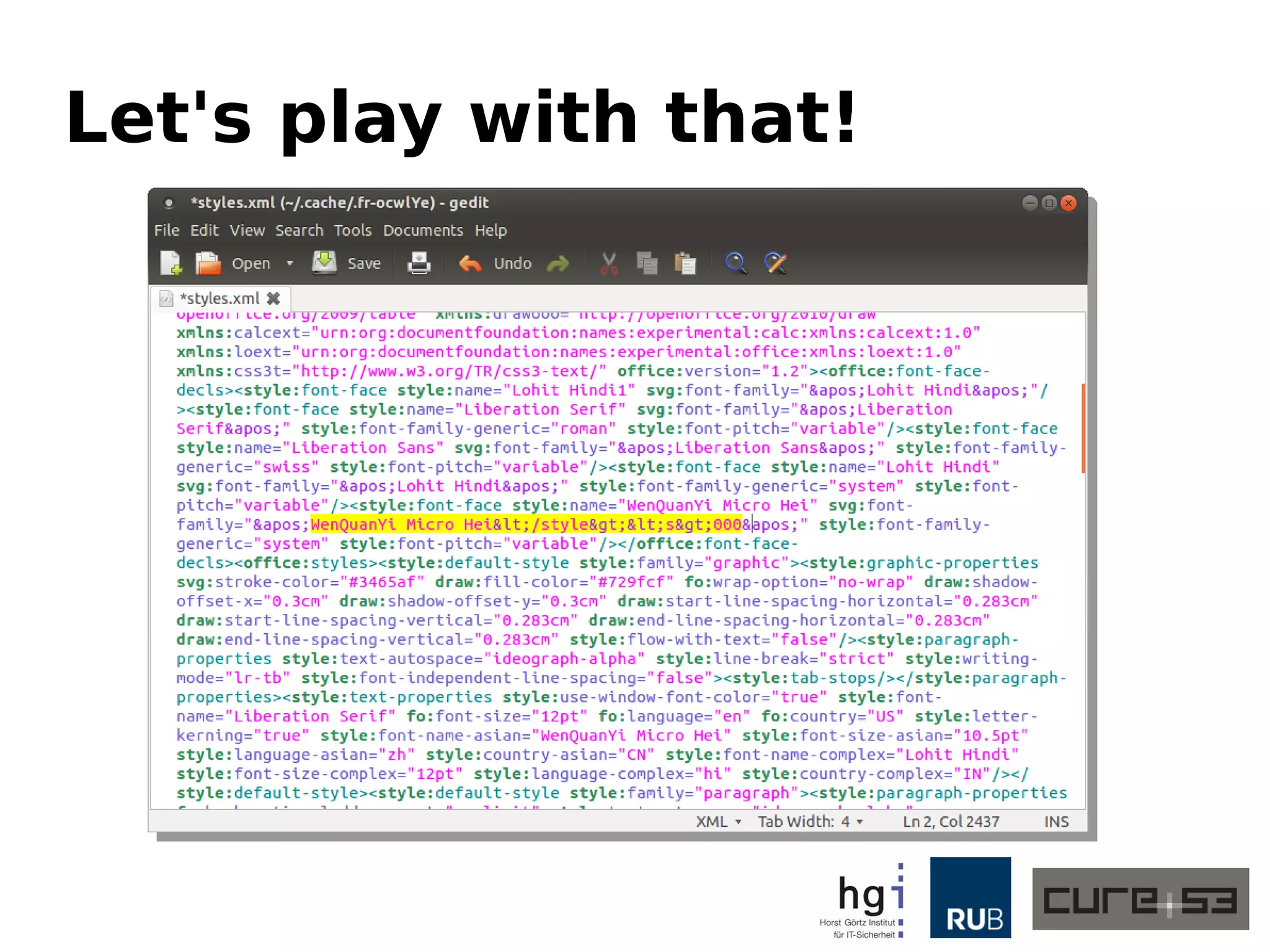 Let's play with that!
 