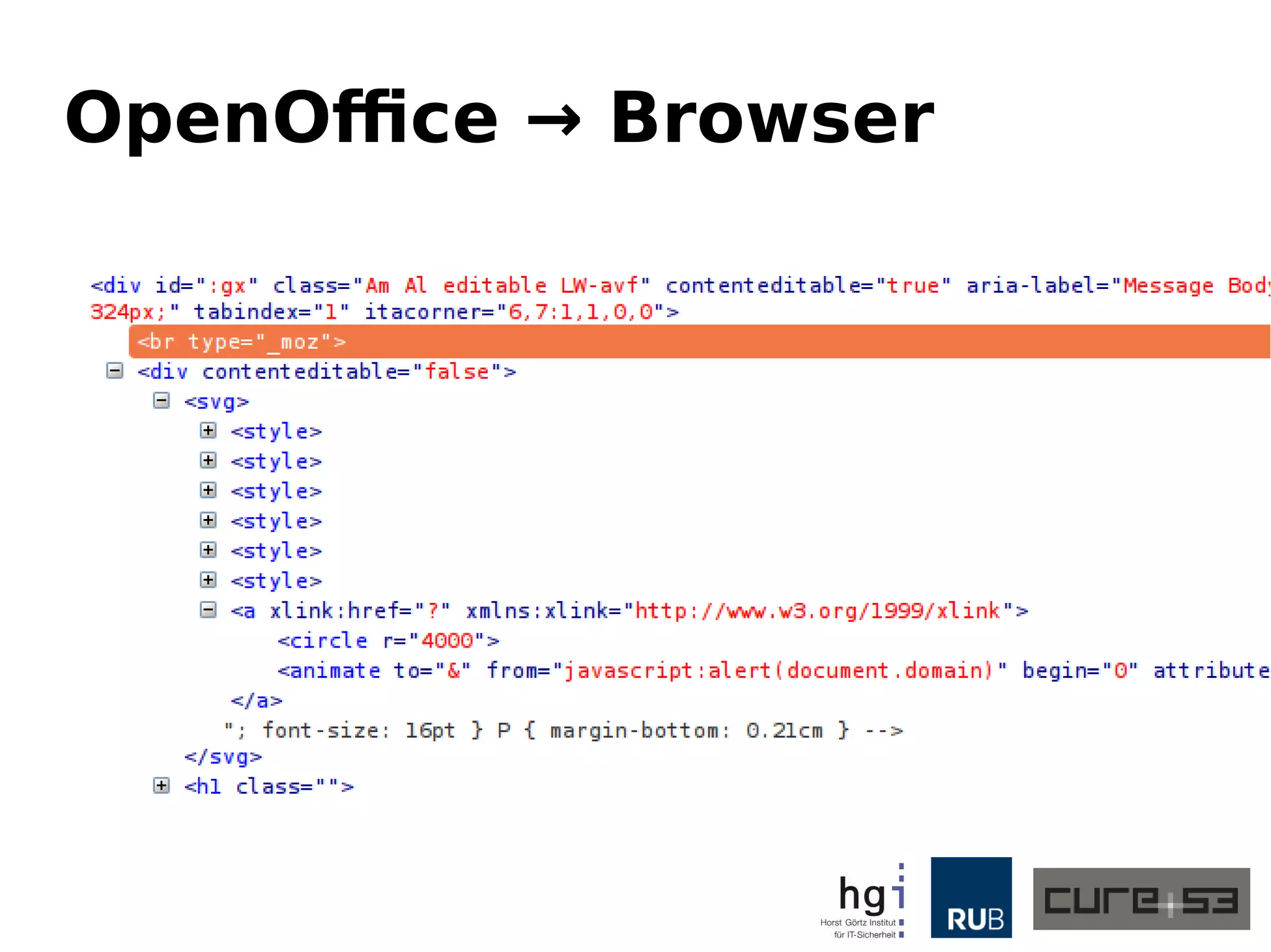 OpenOffice → Browser
 