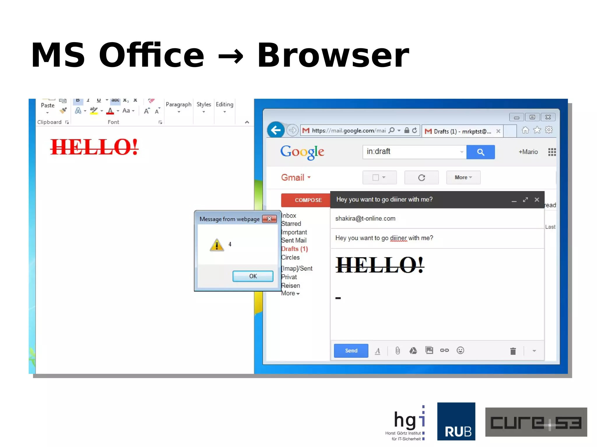 MS Office → Browser
 