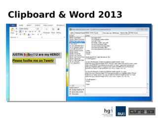 Clipboard & Word 2013
 