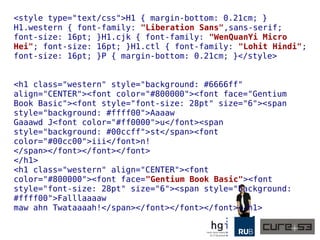 <style type="text/css">H1 { margin-bottom: 0.21cm; }
H1.western { font-family: "Liberation Sans",sans-serif;
font-size: 16pt; }H1.cjk { font-family: "WenQuanYi Micro
Hei"; font-size: 16pt; }H1.ctl { font-family: "Lohit Hindi";
font-size: 16pt; }P { margin-bottom: 0.21cm; }</style>
<h1 class="western" style="background: #6666ff"
align="CENTER"><font color="#800000"><font face="Gentium
Book Basic"><font style="font-size: 28pt" size="6"><span
style="background: #ffff00">Aaaaw
Gaaawd J<font color="#ff0000">u</font><span
style="background: #00ccff">st</span><font
color="#00cc00">iii</font>n!
</span></font></font></font>
</h1>
<h1 class="western" align="CENTER"><font
color="#800000"><font face="Gentium Book Basic"><font
style="font-size: 28pt" size="6"><span style="background:
#ffff00">Falllaaaaw
maw ahn Twataaaah!</span></font></font></font></h1>
 