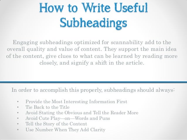 What is the purpose of a subheading picture