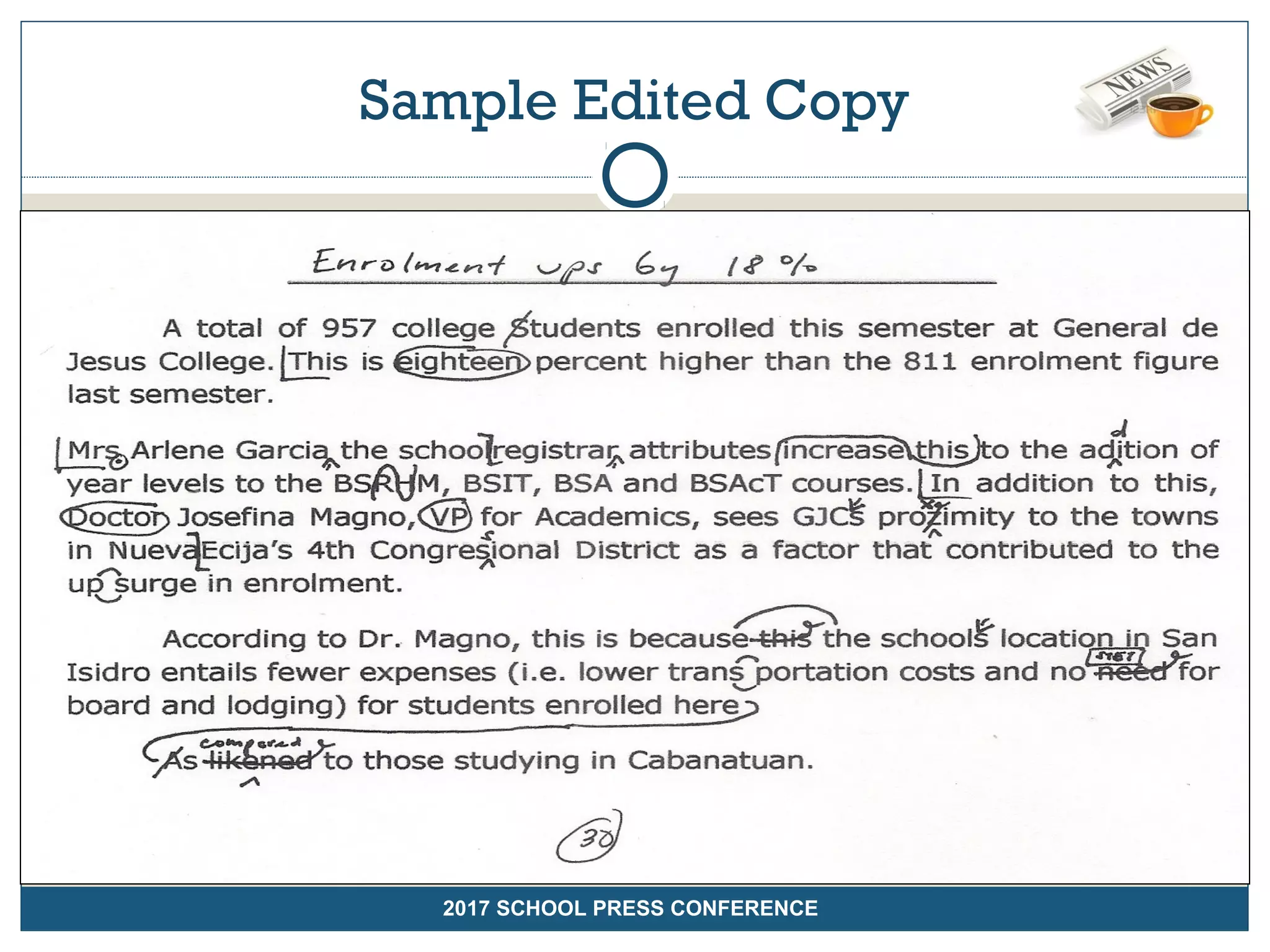 Sample Edited Copy
2017 SCHOOL PRESS CONFERENCE
 
