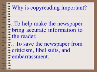 Journalism In Copy Reading copyreading-and-headline-writing pptx | PPTX
