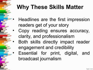 Journalism In Copy Reading Copyreading-Headline-Writing.ppt for campus journalism | PPT