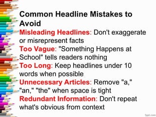 Copyreading-Headline-Writing.ppt for campus journalism | PPT
