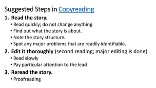 COPYREADING exercises.pptx for Journalism | PPTX | Resume Writing and ...