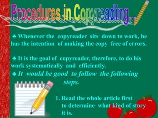 Copyreading & Headline Writing Presentation | PPT