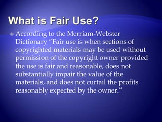 Express LicenseFair Use of Copyrighted Materials