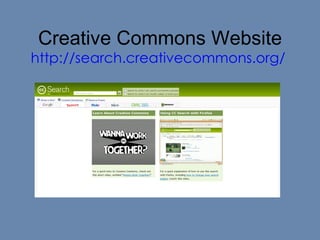 Creative Commons Website http://search.creativecommons.org/   