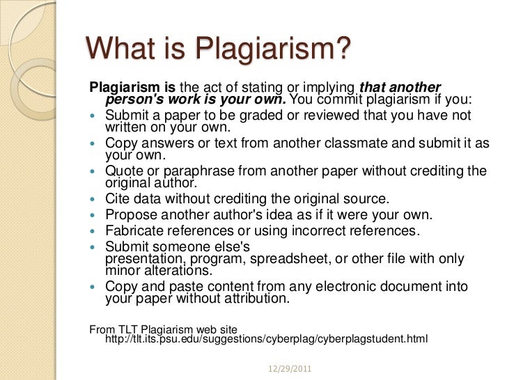 Ways to commit plagiarism