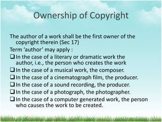 Copyright act, 1957 | PPTX