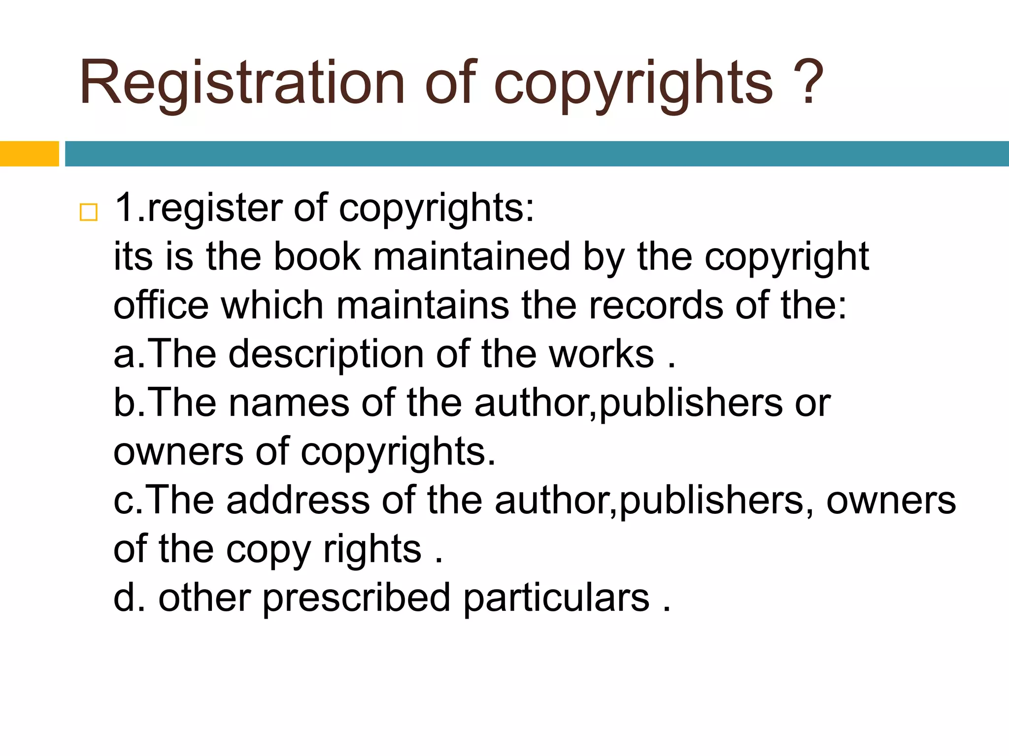 Copyright act 1957 | PPTX