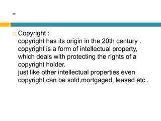 Copyright act 1957 | PPT
