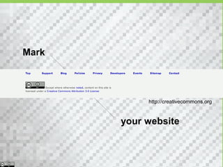 Mark




            http://creativecommons.org



       your website
 