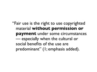 Copyright And Fair Use