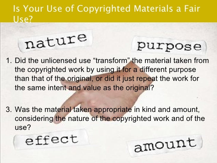 Copyright And Fair Use Slides Macul