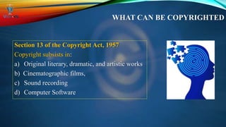 Copyright as intellectual property right in india | PPT