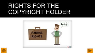 RIGHTS FOR THE
COPYRIGHT HOLDER
 
