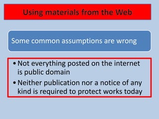 Using materials from the Web