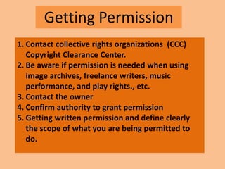      Copyright law provides educators with a separate set of rights in addition to fair      use, to display (show) and perform (show or play) others' works in the      classroom. These rights are in Section 110(1) of the Copyright Act and apply to      any work, regardless of the medium.       The TEACH Act authorizes us to digitize works for use in digital distance         education, but only to the extent we are authorized to use those works in         Section 110(2), and so long as they are not available digitally in a format free        from technological protection.