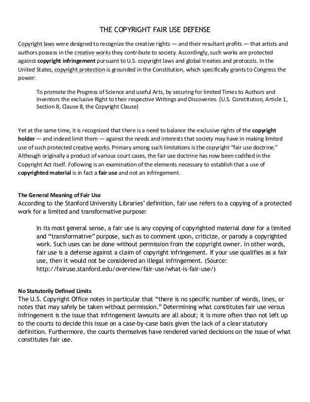 Copyright fair use doctrine