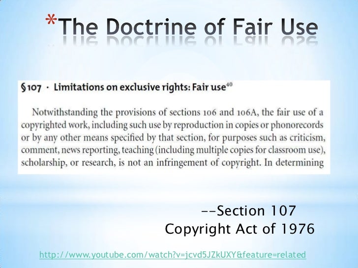Copyright Fair Use Part 1