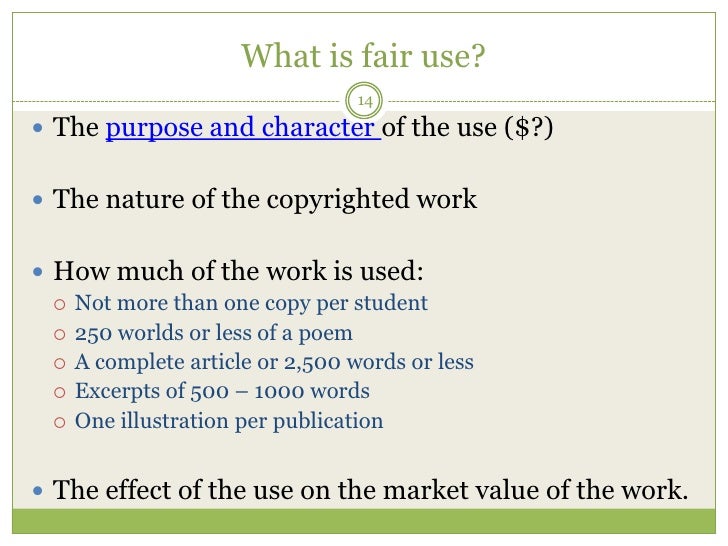 Nature Of Copyrighted Work Fair Use Nature Of Copyrighted Work Fair Use