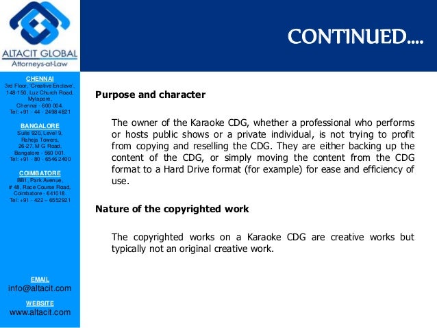 copyright in karaoke cdg format