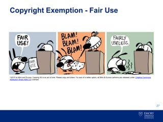 Copyright Exemption - Fair Use
27
♡2015 by Mimi and Eunice. Copying Art is an act of love. Please copy and share. For lack of a better option, all Mimi & Eunice cartoons are released under Creative Commons
Attribution-Share Alike 3.0 Licenses.
 