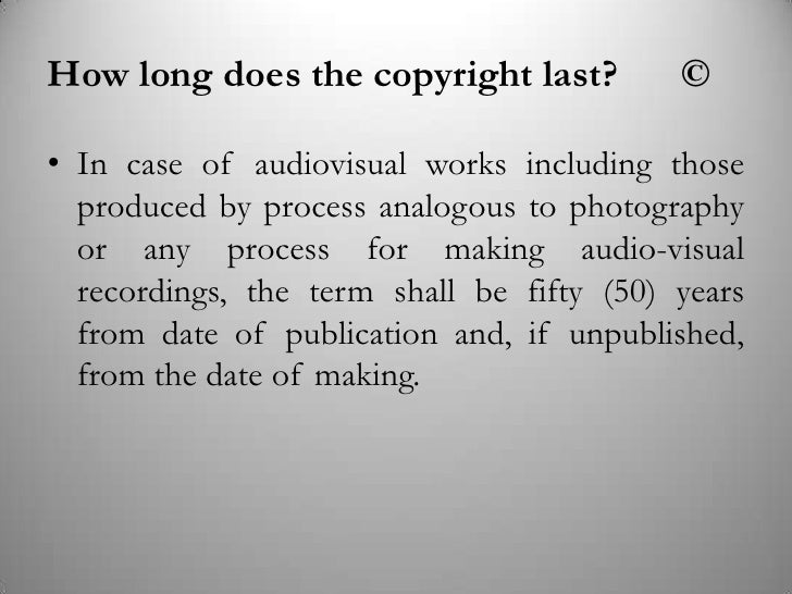 Copyright issues for audiovisual works