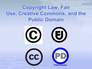 Copyright Law, Fair Use, Creative Commons, and the Public Domain 