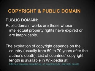 Copyright, licenses, public domain, open sources, attribution and ...