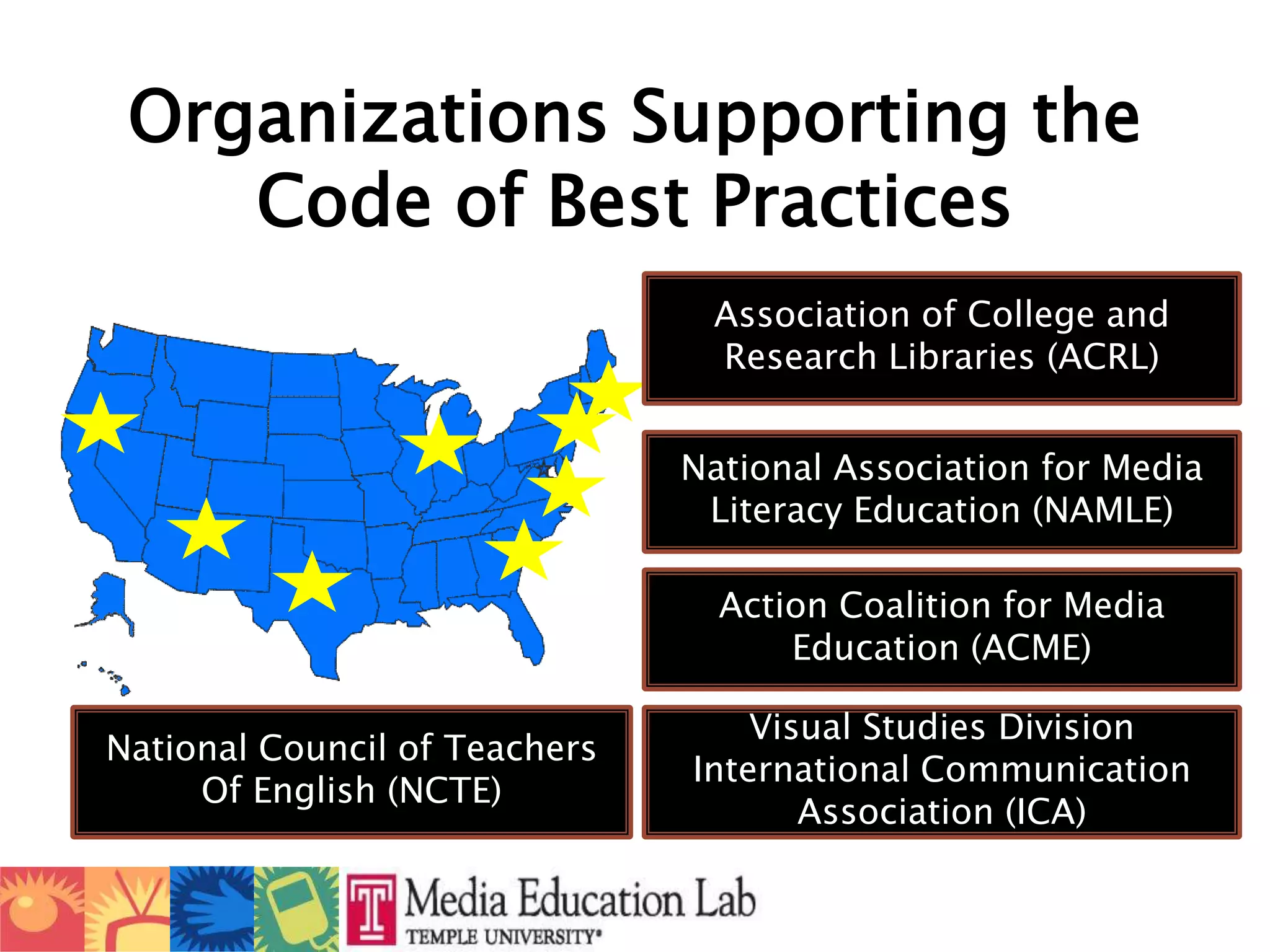 To persuade gatekeepers, including school      leaders, librarians, and publishers, to accept well-founded assertions of fair use To promote revisions to school policies regarding the use of copyrighted materials that are used in education
