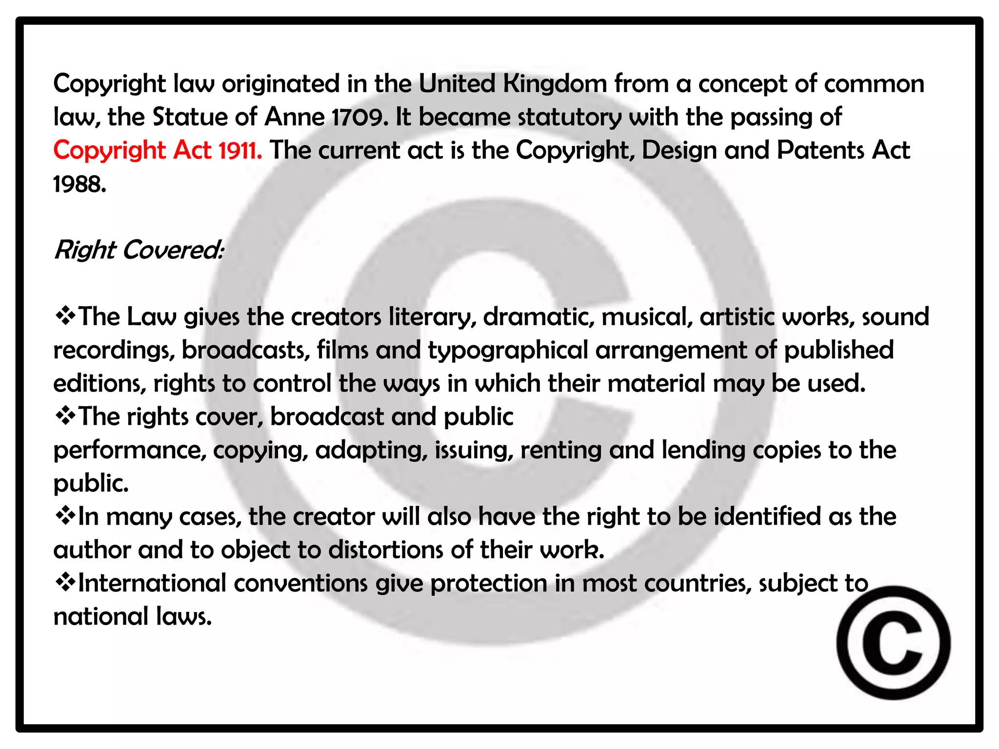 Copyright Issues | PPTX | Law