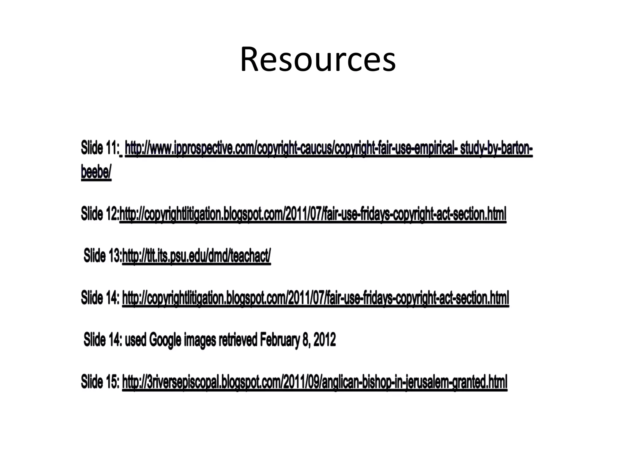 Resources
 