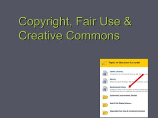 Copyright, Fair Use &
Creative Commons
 